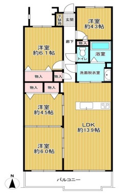 カルム伊丹緑が丘の間取り