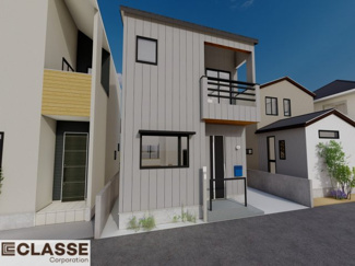 【完成予想図】 | 宇治市広野町大開1区画　売土地　建築条件付き | 参考プランになりますので、お客様のお好みの外観を一緒に作らせていただきます。外壁には、メンテナンスが楽な光セラを採用しており、汚れがつきにくく、色あせもしにくいのでおススメです！