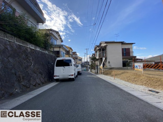 【前面道路含む現地写真】 | 宇治市広野町大開1区画　売土地　建築条件無し
