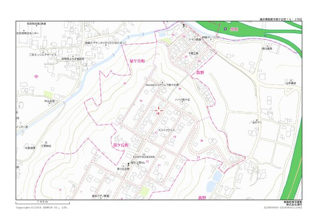 敦賀市泉ヶ丘町53坪売地の地図