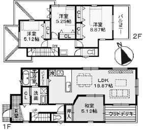【間取り】 | 池田市畑５丁目　新築戸建　３号地
