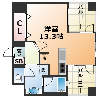 プレジール三ノ宮の間取り
