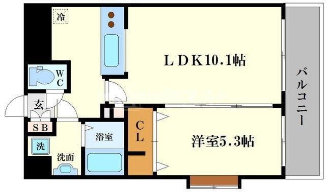 ラムール難波西の間取り