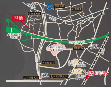 祝　成約済み　八王子市　大谷町　新築戸建て　４期の地図|～仲介手数料無料☆八王子ひなた不動産～八王子市大谷町　新築戸建て