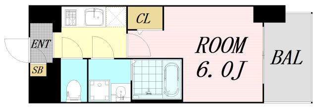 エスリードレジデンス梅田デュオ 仲介手数料無料の間取り