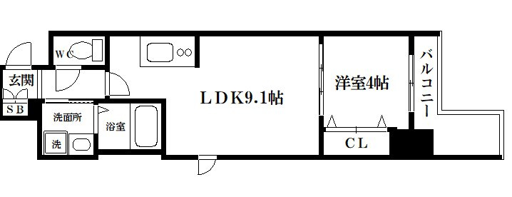 ラクラス堺筋本町の間取り