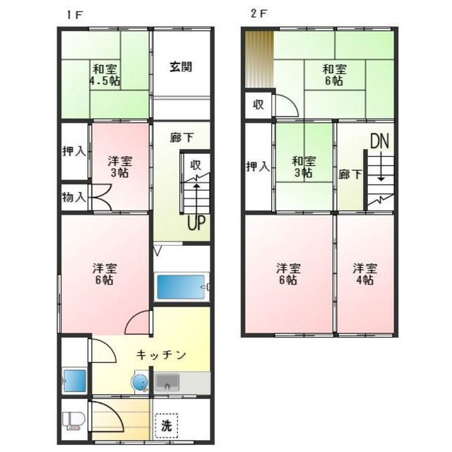 鶴田町MK貸家の間取り