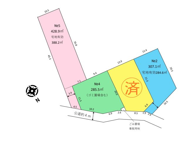 土地　川越市笠幡の区画図|全区画86坪以上