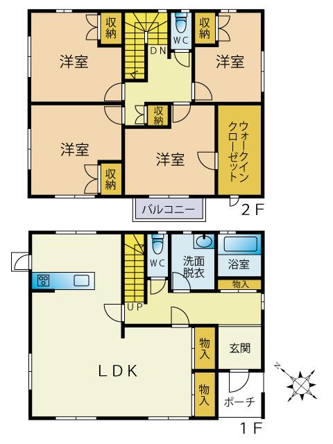 【No.7095】浜坂8丁目中古住宅/4LDK/リフォーム済/P4台可の間取り