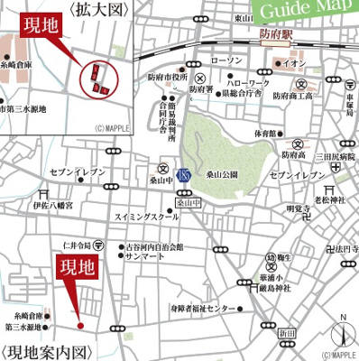 【周辺】 | リーブルガーデン防府市仁井令第６（２号棟） | 案内図です。
