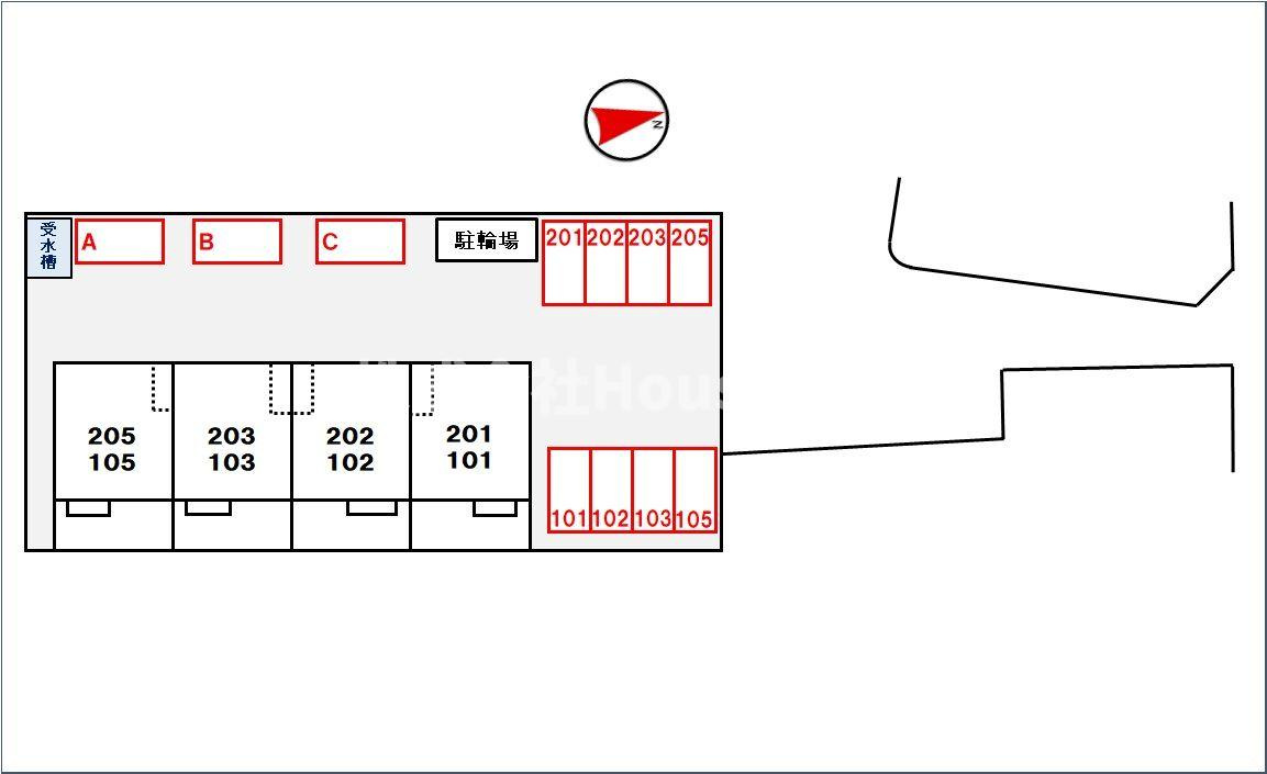 メゾンアルバソーレの駐車場