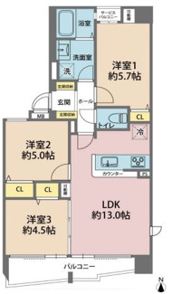 【間取り】 | パレ新伊丹 | 新婚様からファミリー様まで幅広くおすすめの３LDKの間取りです♪
