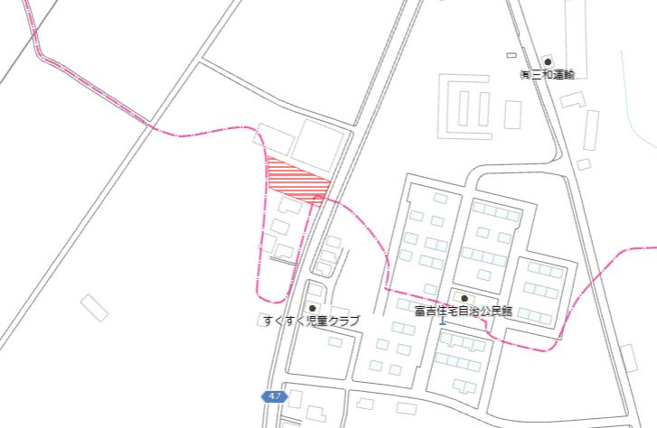 都城市山之口町富吉の売地の土地図