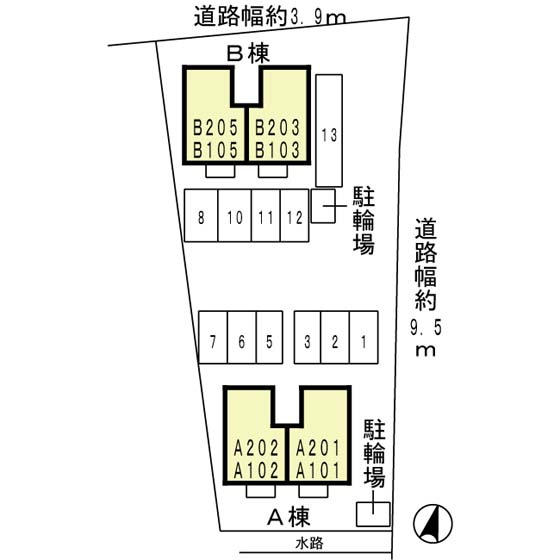リプルス浜の宮Ⅱ　Ｂ棟の区画図
