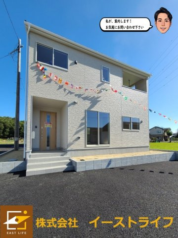 【新築戸建】佐糠町第7※キャンペーン実施中！の外観|5号棟外観写真　当社はお客様に末永く満足していただきたい思いから、ご購入後のアフターフォローにも力を入れております。何なりとご相談ください。TEL：080-9052-9009 担当：梶田