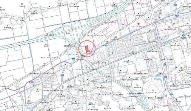 倉敷市三田　旧２号線沿い　事業用借地の地図