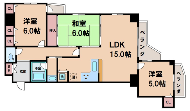 【間取り】 | 日宝ロイヤルハイツ桑津