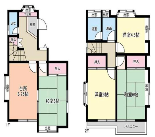 青梅市柚木町２丁目の中古一戸建の間取り