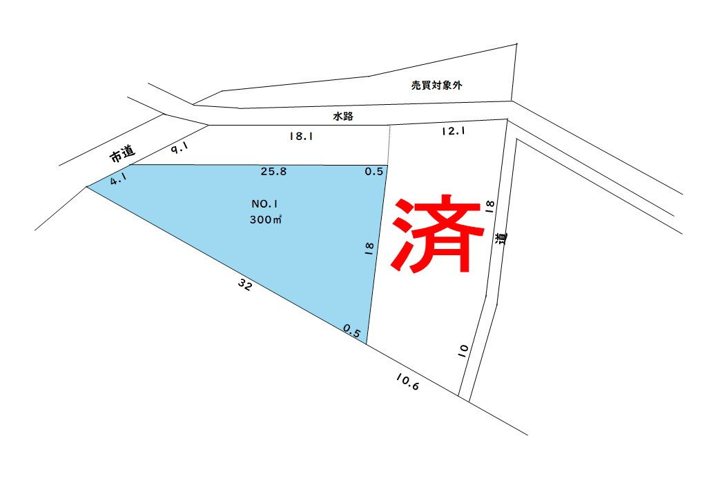 土地 狭山市柏原の区画図