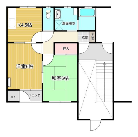 遠野市早瀬町１丁目のアパートの間取り