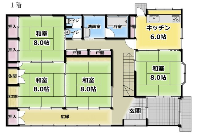 米沢市下花沢2丁目　２階建中古住宅