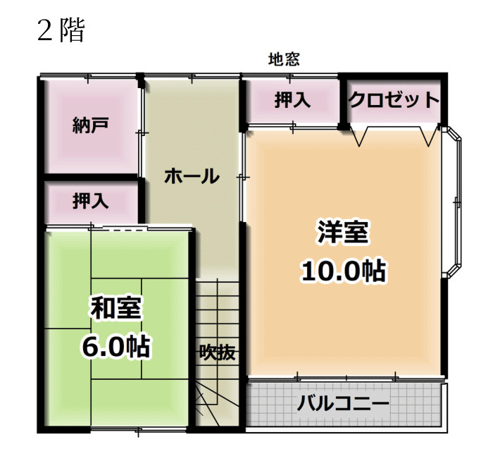 米沢市下花沢2丁目　２階建中古住宅の間取り|２階