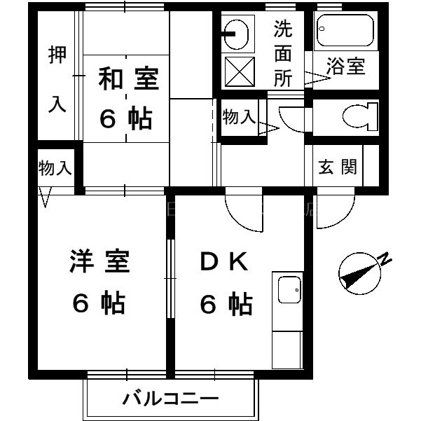 ロゼール舞子の間取り|２DK