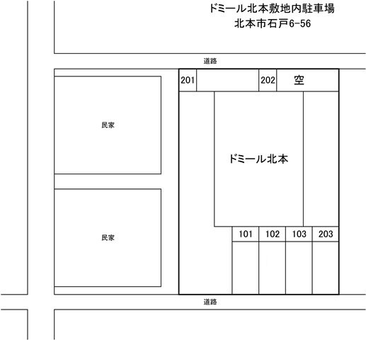 ドミール北本　月極駐車場の地図