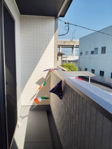 熊本市南区白藤1丁目　3号棟　3LDKのバルコニー