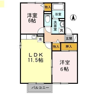 ブロッサム　Bの間取り