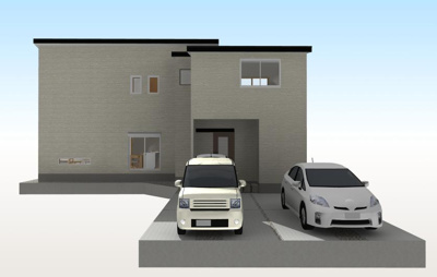 【外観パース】 | 新築住宅　高知市南久万・北 | イメージパース