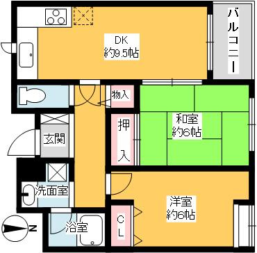 メゾンアルマの間取り|上下反転タイプ