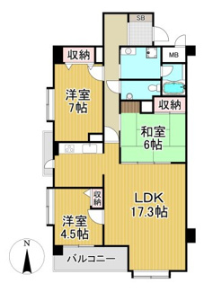【間取り】 | ユニヴェール花屋敷壱号館　1階