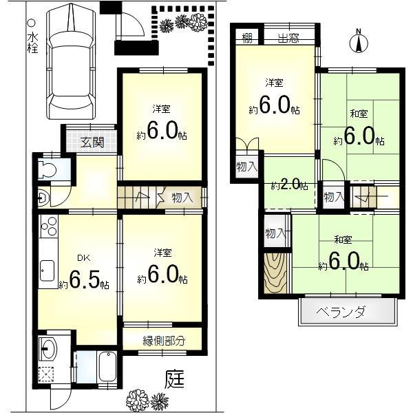 上桂森下町貸家の間取り