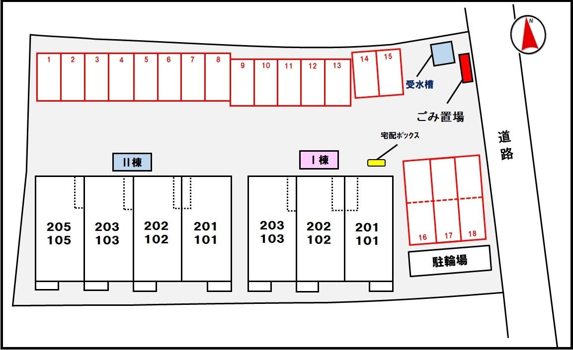 笹音Ⅱの駐車場