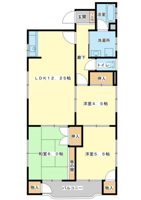 垣根マンションの間取り