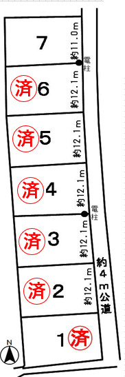 ６３９６８　岐阜市大字下川手字宮北分譲地の区画図