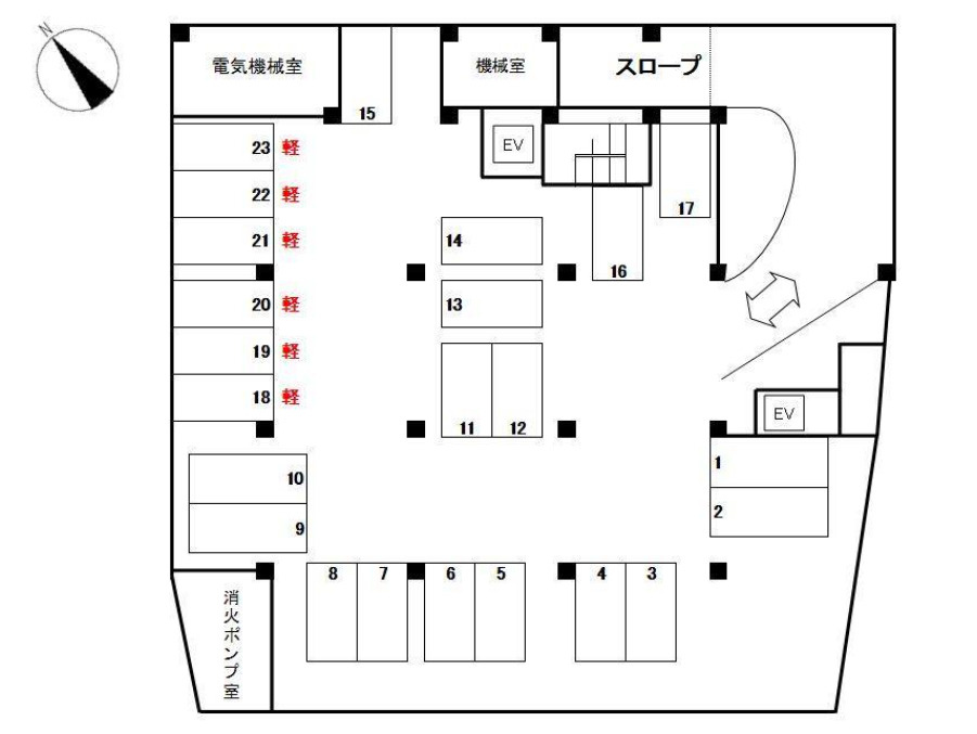 草津市野路１丁目の店舗事務所の区画図