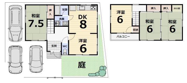 熊取町　戸建の間取り