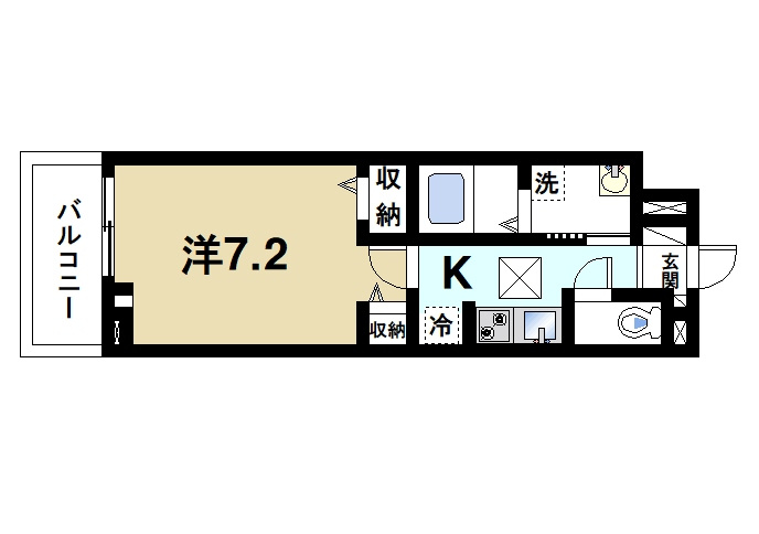 ジュピターの間取り|1K