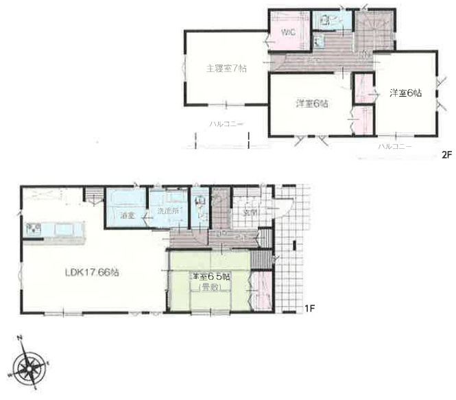 坂東市沓掛23-P1　新築戸建　15号棟　の間取り