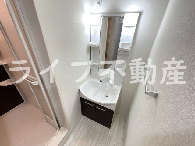フジパレス弥刀Ⅱ番館の独立洗面台|独立洗面台あり、毎朝おしゃれに忙しい女性の方におすすめです
