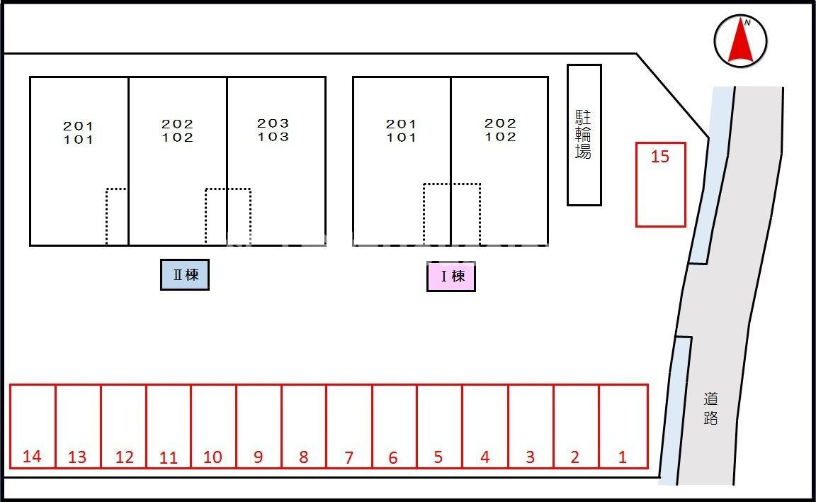 ハーベストホーム弐番館　Ⅰの駐車場