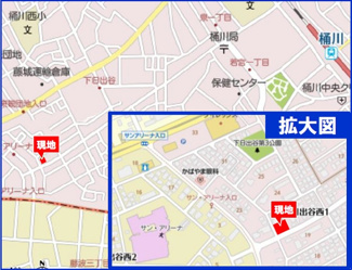 【地図】 | 【再販売】桶川市下日出谷西　建築条件なし売地　３号地