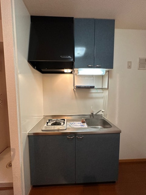 【キッチン】 | Ｔ・メゾンリビエール | 一人暮らしに欠かせないキッチンです！場所を取るお鍋やお皿もすっきり収納できます♪