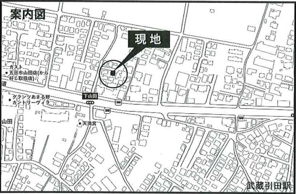 あきる野市山田売地の地図