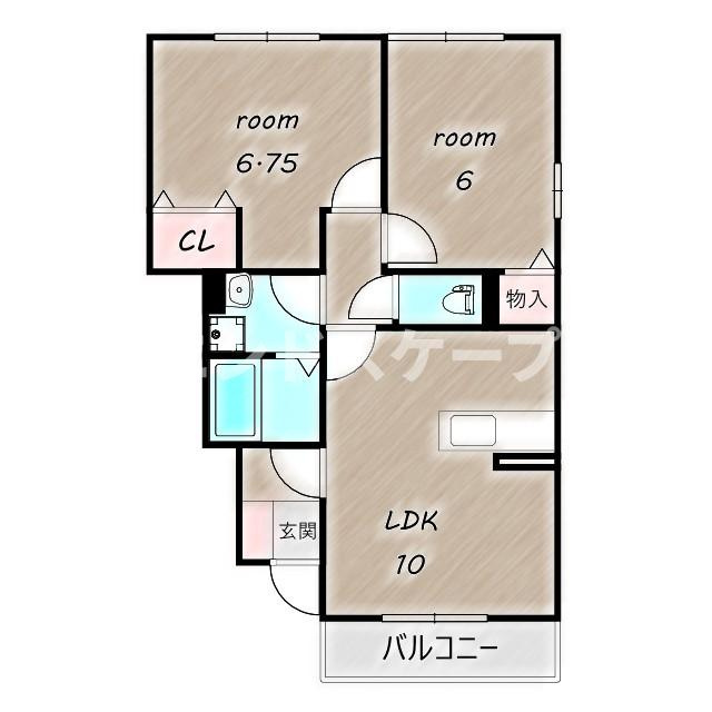 プリムヴェール上並榎　Ｂの間取り|高崎、前橋エリアのお部屋探しはエンドスケープまで！お客様の理想お聞かせ下さい♪
