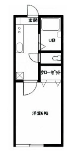 第一和良比ハイツの間取り|1Kの間取り