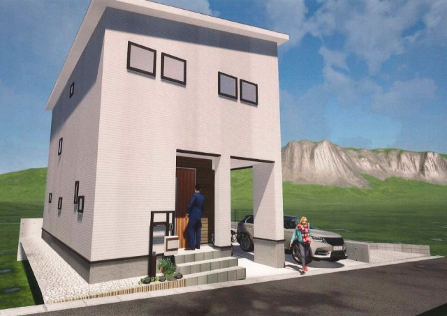 ピースタウン東近江外町Ⅰの完成予想図|【建物プラン】
外観パース（分譲地外）