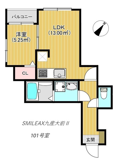 【間取り】 | kag.R九産大前 | 現況優先。